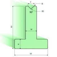90° T-dies,H=80mm